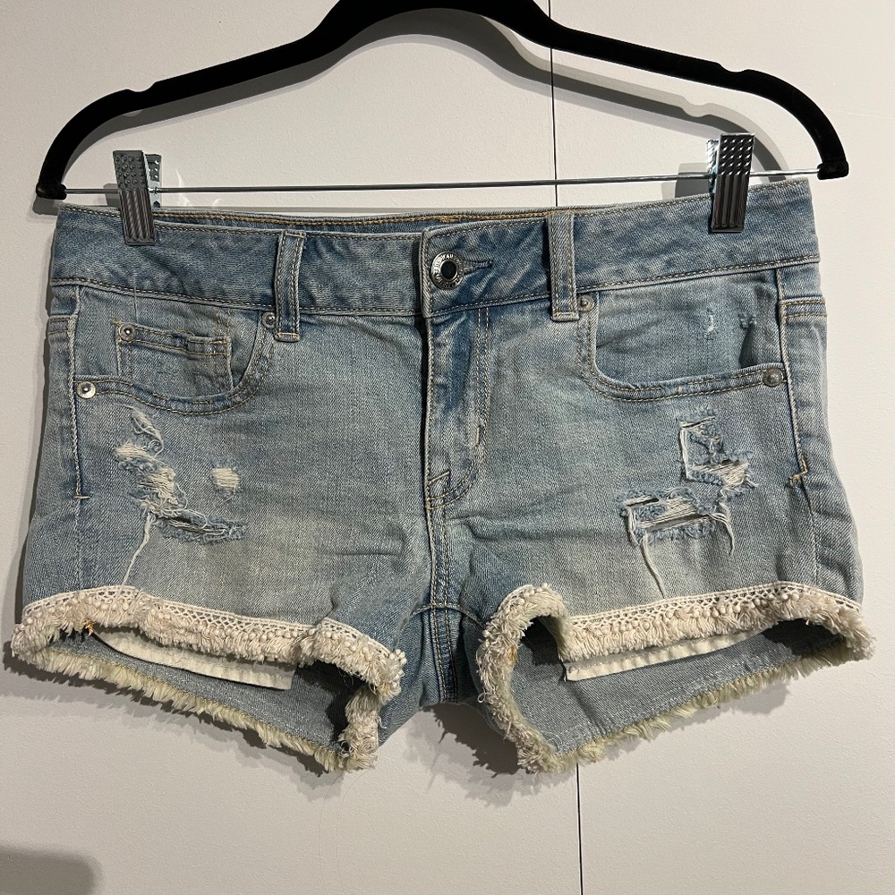 Denim Jean shorts with lace